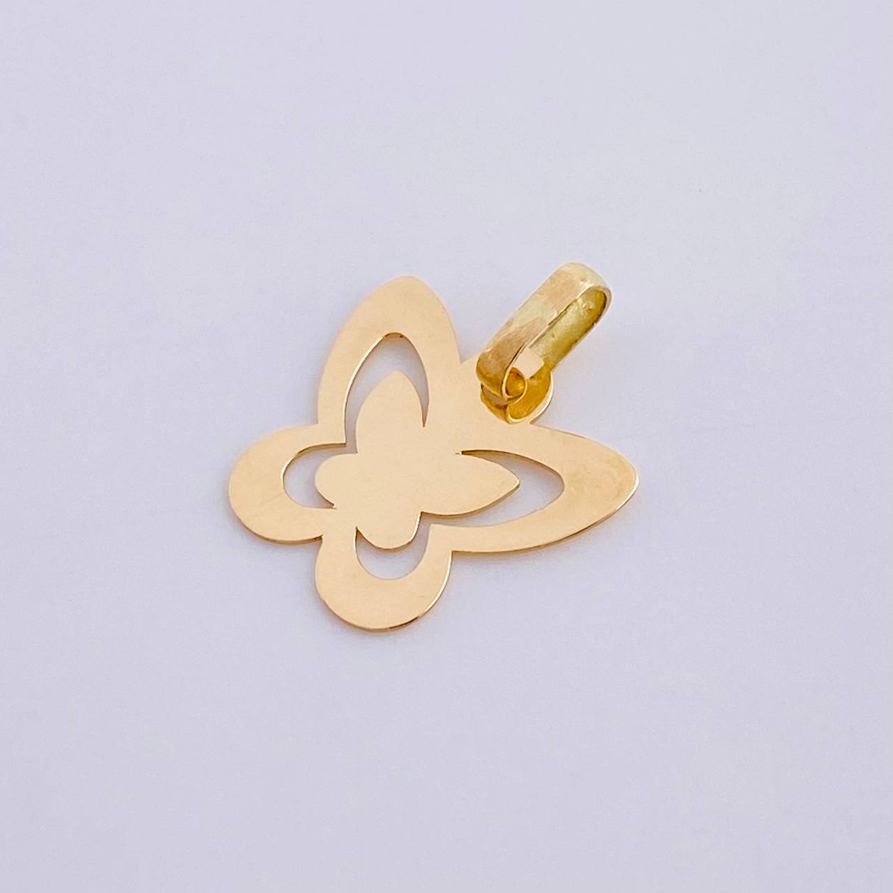 Dije Mariposa Doble Silueta 0.55 g / 1/2 in Oro Amarillo 18K