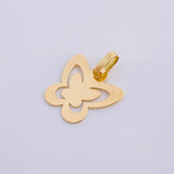 Dije Mariposa Doble Silueta 0.65 g / 3/4 in Oro Amarillo 18K
