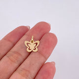Dije Mariposa Doble Silueta 0.6 g / 3/4 in Oro Amarillo 18K