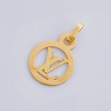 Pendant Circle Letter 0.5 g / 3/4 in Yellow Gold 18K