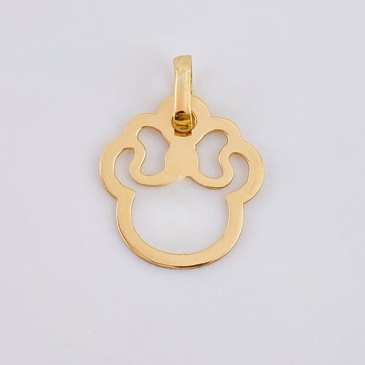 Mouse with Bow Pendant 0.45 g / 3/4 in 18K Yellow Gold