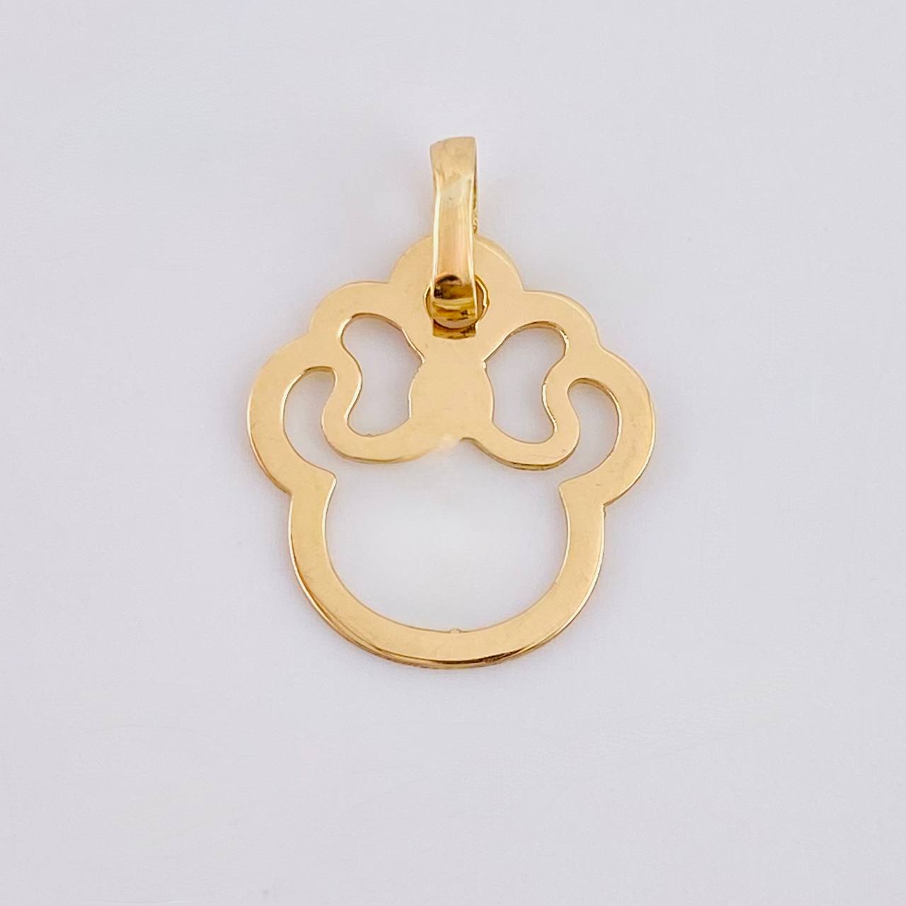 Mouse with Bow Pendant 0.45 g / 3/4 in 18K Yellow Gold