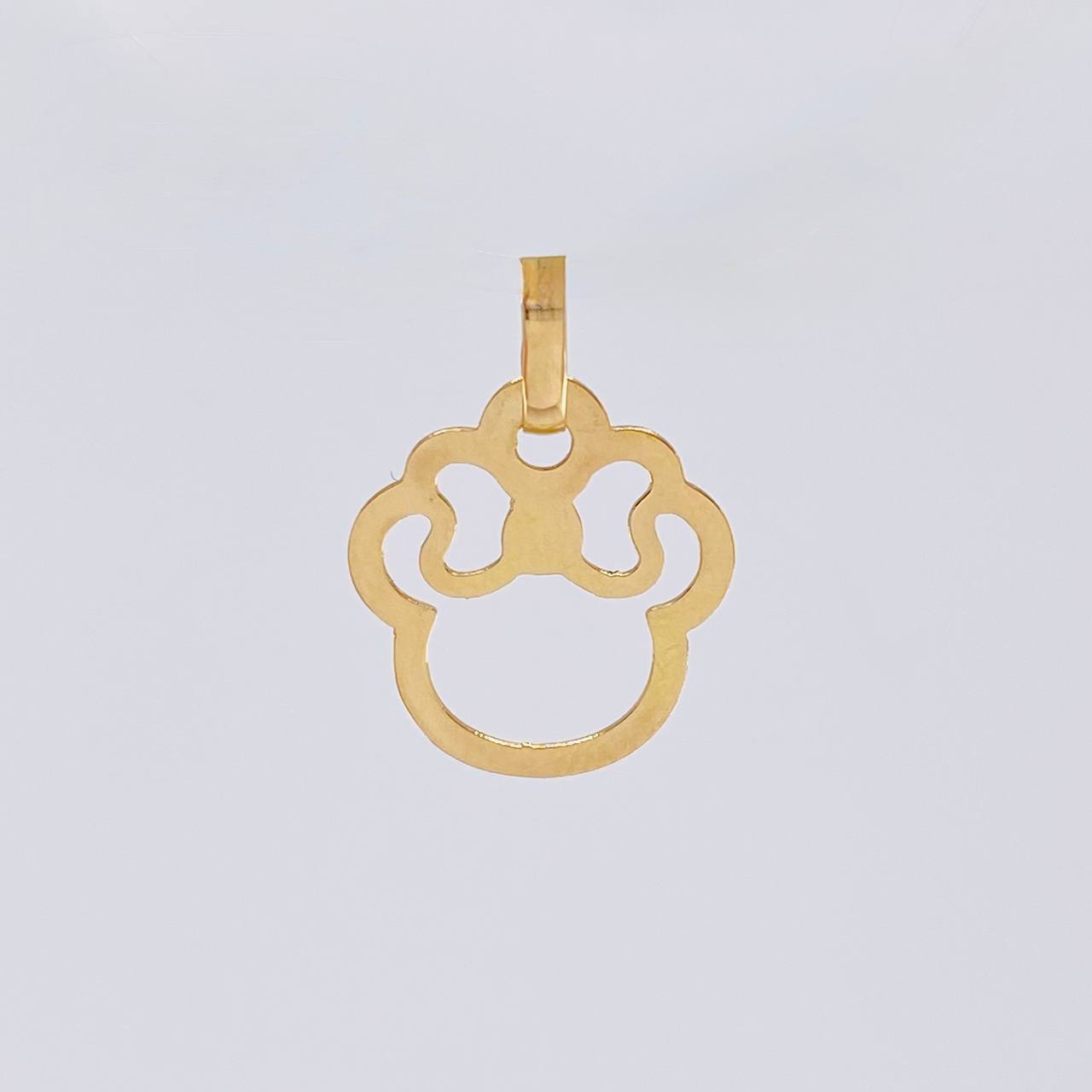 Pendant Mouse With Bow 0.45 g / 3/4 in Yellow Gold 18K