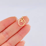 Pendant Mouse With Bow 0.45 g / 3/4 in Yellow Gold 18K