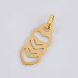 Dije Trio Corazones Silueta 0.5 g / 3/4 in Oro Amarillo 18K