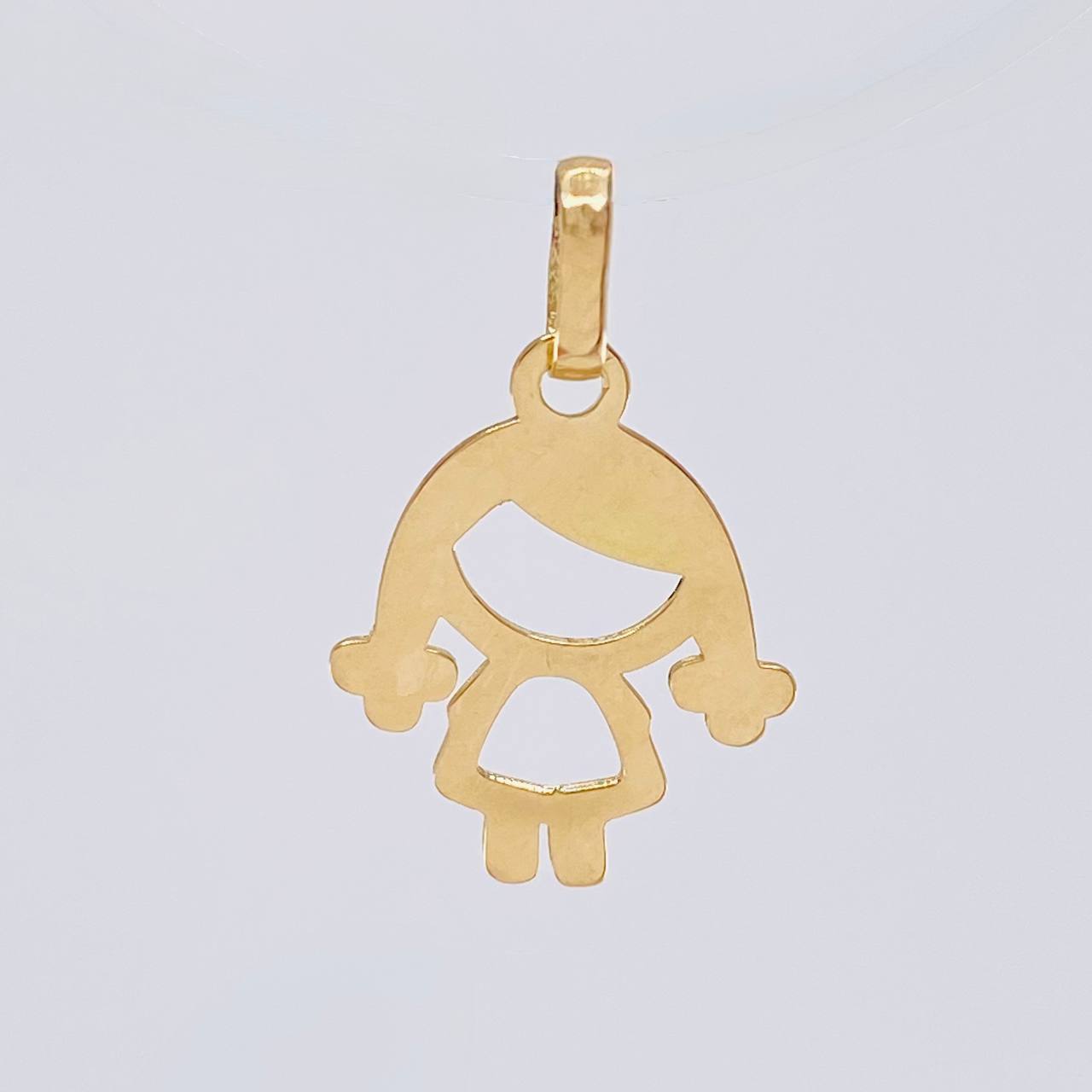 Dije Niña Silueta 0.45 g / 3/4 in Oro Amarillo 18K