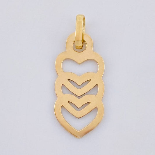 Dije Trio Corazones Silueta 0.5 g / 3/4 in Oro Amarillo 18K