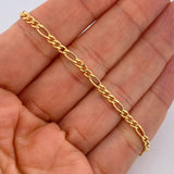Figaro Bracelet 2.6gr / 7.9in / +1 18K Gold &