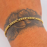 Figaro Bracelet 2.6gr / 7.9in / +1 18K Gold &