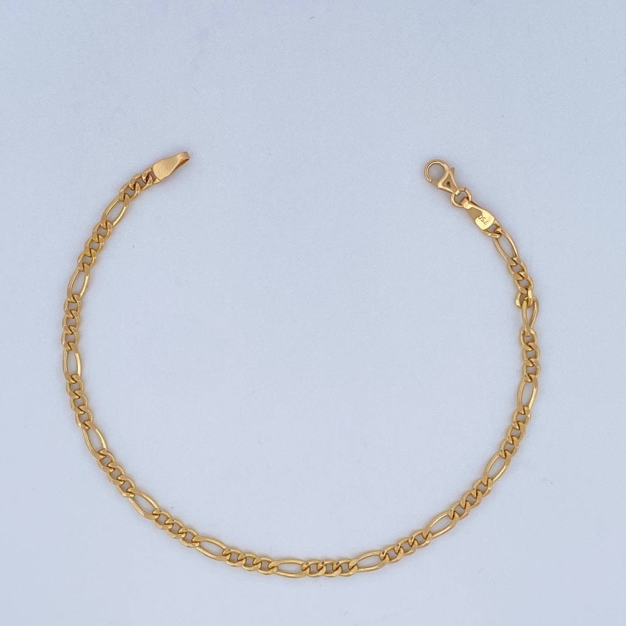 Figaro Bracelet 2.3gr / 7.5in / +1 18K Gold &