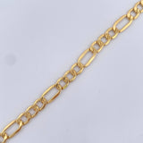 Figaro Bracelet 4.25gr / 7.5in / +0 18K Gold &