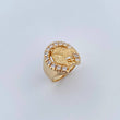 Horseshoe Ring Horse 12.35gr / Size 10 / White Zircons 18K Yellow Gold $