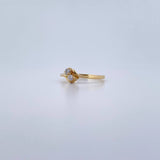 Inverted Line Ring 1.9gr / T7 1/4 / White Zircons 18K Yellow Gold $