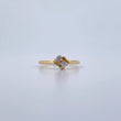 Inverted Line Ring 1.9gr / T7 1/4 / White Zircons 18K Yellow Gold $