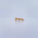 Churumbela Ring Rhombuses 1.65gr / Size 5 1/2 / White Zircons 18K Yellow Gold $