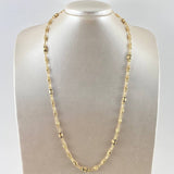 Cadena Rustica Rayada 3X1 11gr / 60cm / 4.5mm Punteada Cauchos Negros Oro Amarillo 18K