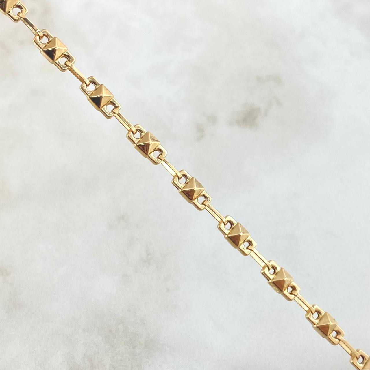 Rustic Chain Cubes 10.75gr / 60cm / 4.2mm Smooth 18K Yellow Gold