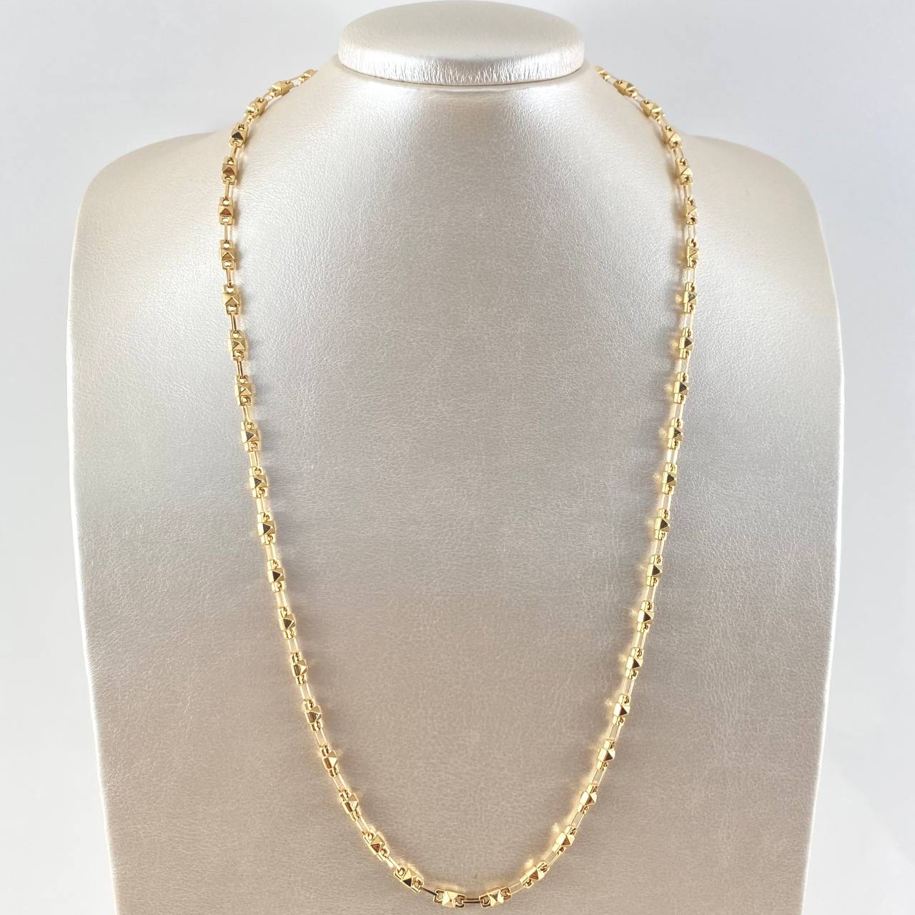 Rustic Chain Cubes 10.75gr / 60cm / 4.2mm Smooth 18K Yellow Gold