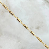Cadena Rustica Rectangulo 9.35gr / 60cm / 3.7mm Rayado Oro Amarillo 18K