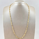 Cadena Rustica Rectangulo 9.35gr / 60cm / 3.7mm Rayado Oro Amarillo 18K