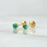 Topos Piedra 0.95gr / 3.9mm Esmeraldas 7pts Oro Amarillo 18K (Joya) ©