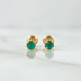 Topos Piedra 0.95gr / 3.9mm Esmeraldas 7pts Oro Amarillo 18K (Joya) ©