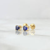 Stud Earrings Stone 1.05gr / 3.8mm Sapphires 50pts 18K Yellow Gold (Jewel) ©