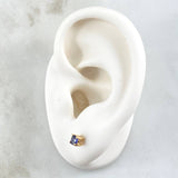 Stud Earrings Stone 1.05gr / 3.8mm Sapphires 50pts 18K Yellow Gold (Jewel) ©