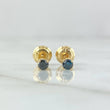 Stud Earrings Stone 0.9gr / 3.2mm Blue Diamonds 10pts 18K Yellow Gold (Jewel) ©