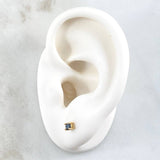 Stud Earrings Stone 1.05gr / 3.5mm Blue Diamonds 10pts 18K Yellow Gold (Jewel) ©