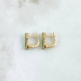 Candongas Omegas Infinitas 2.5gr / 1.2cm / Esmeraldas 52pts Oro Amarillo 18K (Joya) ©