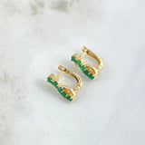 Candongas Omegas Infinitas 2.5gr / 1.2cm / Esmeraldas 52pts Oro Amarillo 18K (Joya) ©