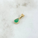 Dije Gota Lisa 0.95gr / 1.9cm / Esmeralda 77pts Oro Amarillo 18K (Joya) ©