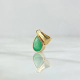 Dije Gota Lisa 0.95gr / 1.9cm / Esmeralda 77pts Oro Amarillo 18K (Joya) ©