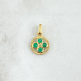 Dije Aro Tetra Mosaical 1.5gr / 1.9cm / Esmeraldas 26pts Oro Amarillo 18K (Joya) ©