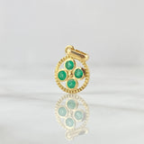 Dije Aro Tetra Mosaical 1.5gr / 1.9cm / Esmeraldas 26pts Oro Amarillo 18K (Joya) ©