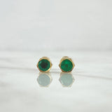 Topos Piedra Base Hexagonal 2gr / 6mm Esmeraldas 66Pts Oro Amarillo 18K (Joya)