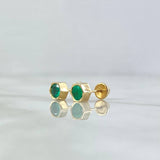 Topos Piedra Base Hexagonal 2gr / 6mm Esmeraldas 66Pts Oro Amarillo 18K (Joya)