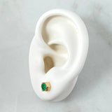 Topos Piedra Base Hexagonal 2gr / 6mm Esmeraldas 66Pts Oro Amarillo 18K (Joya)