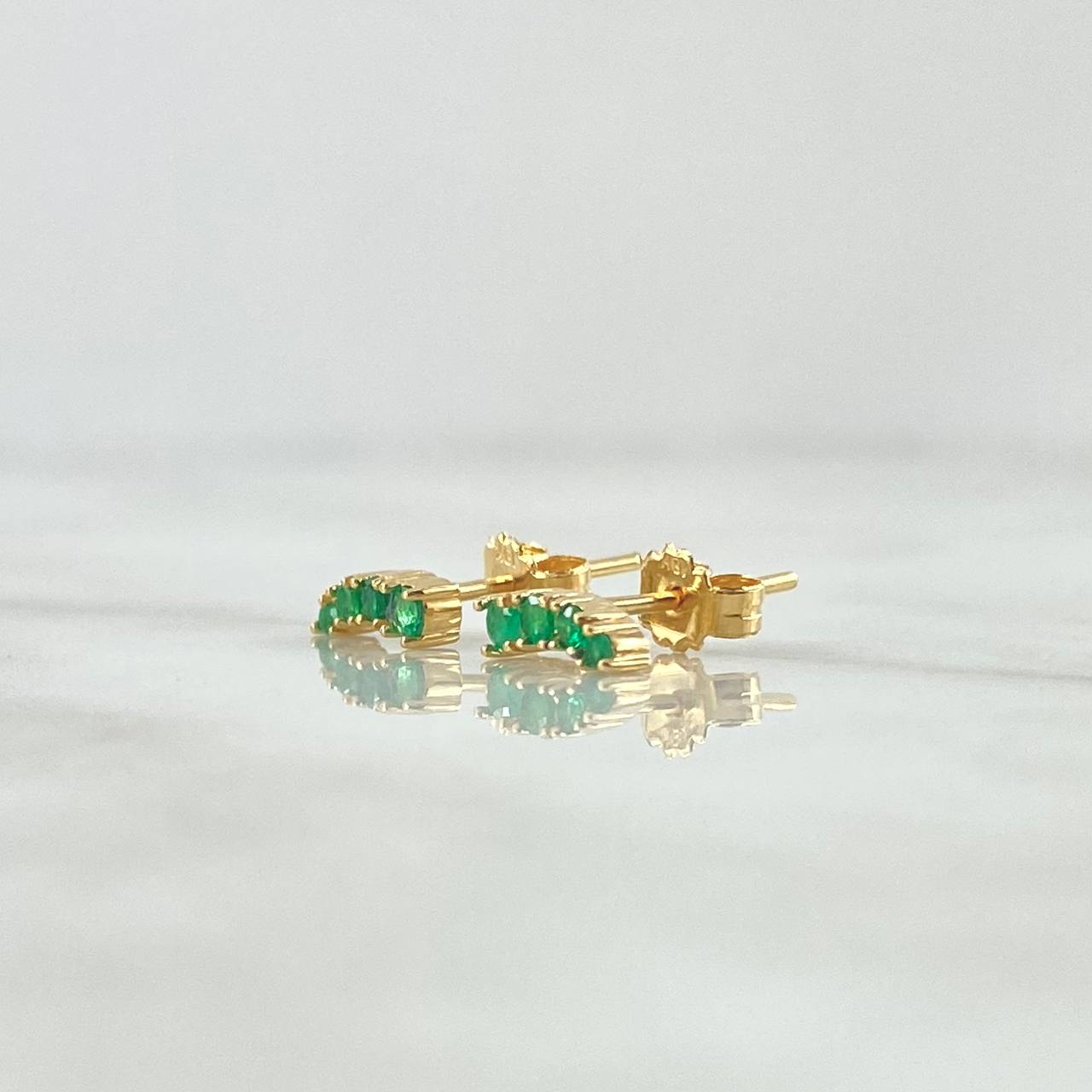 Topos Trio Curvo 1.25gr / 9mm Esmeraldas 23Pts Oro Amarillo 18K (Joya)