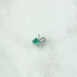 Dije Piedra Cruzada 0.4gr / 0.7cm / Esmeraldas 035Pts Oro Blanco 18K (Joya)