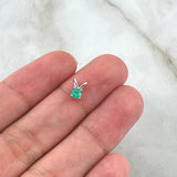 Dije Piedra Cruzada 0.4gr / 0.7cm / Esmeraldas 035Pts Oro Blanco 18K (Joya)