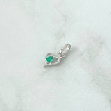 Pendant Heart Pendant 0.7gr / 1.7cm / Emeralds 12Pts 18K White Gold (Jewel)