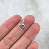 Pendant Heart Pendant 0.7gr / 1.7cm / Emeralds 12Pts 18K White Gold (Jewel)