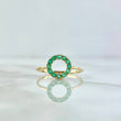 Hollow Circle Ring 1.35gr / Size 7 / Emeralds 25Pts 18K Yellow Gold (Jewel)