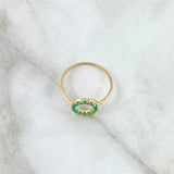 Hollow Circle Ring 1.35gr / Size 7 / Emeralds 25Pts 18K Yellow Gold (Jewel)
