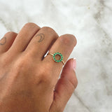 Hollow Circle Ring 1.35gr / Size 7 / Emeralds 25Pts 18K Yellow Gold (Jewel)