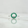 Hollow Circle Ring 1.4gr / T6 3/4 / 25Pts Emeralds 18K White Gold (Jewel)
