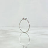 Six-Petal Flower Ring 1.3gr / Size 7 / Emeralds 07Pts 18K White Gold (Jewel)