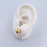 Stud Earrings Bead 1gr / 8mm Diamond Cut 18K Yellow Gold &